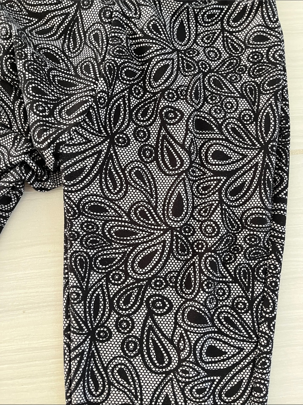 Black & Gray Paisley Flare Pants for Women